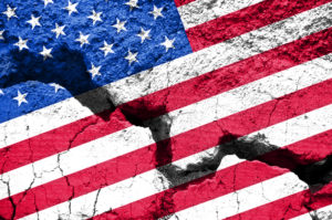 american flag on cracked background
