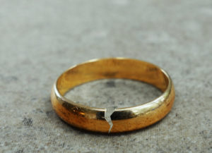 Cracked gold wedding ring 