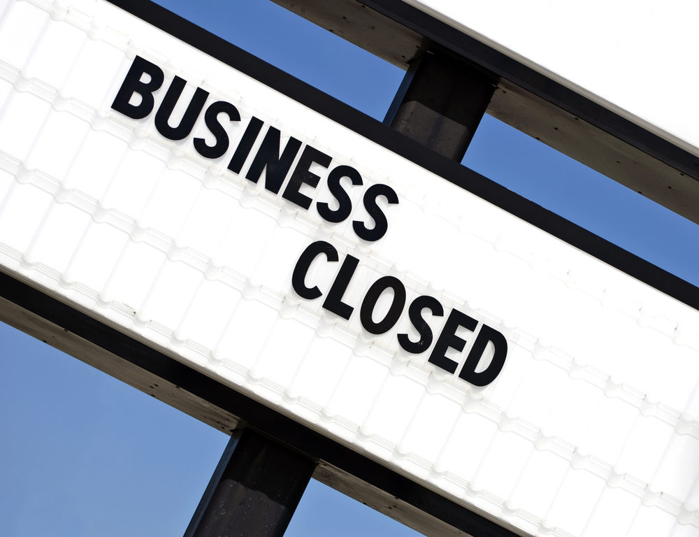 Angled Business Closed Sign