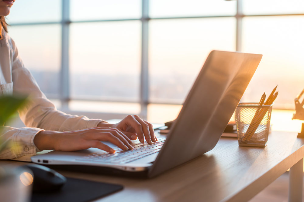 businesswoman working at home using computer