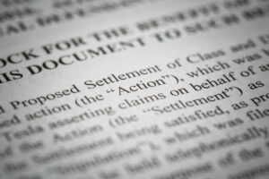 closeup of a class action lawsuit document