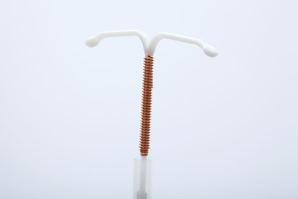 closeup of copper wrapped iud