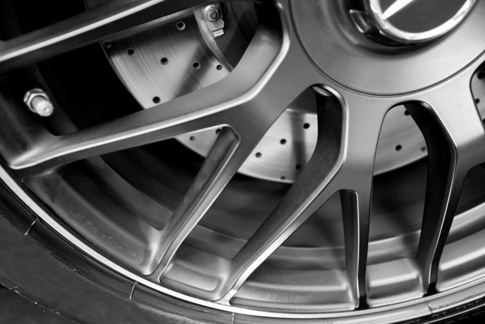 close up of rims from a sport car