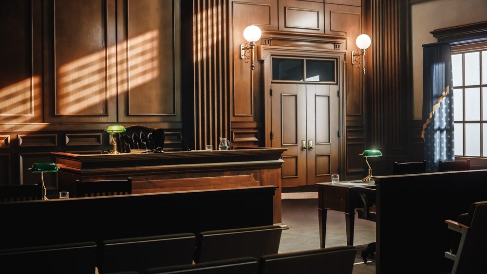empty courtroom with before trial