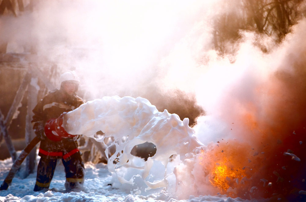 fire extinguishing with foam