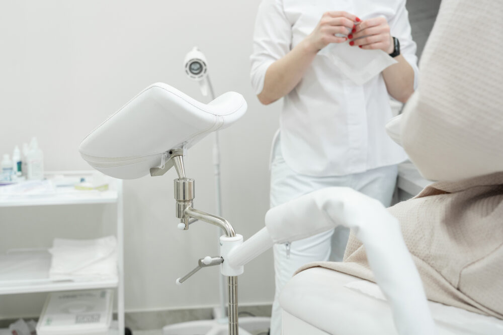 Gynecologist during the consultation in the gynecological office