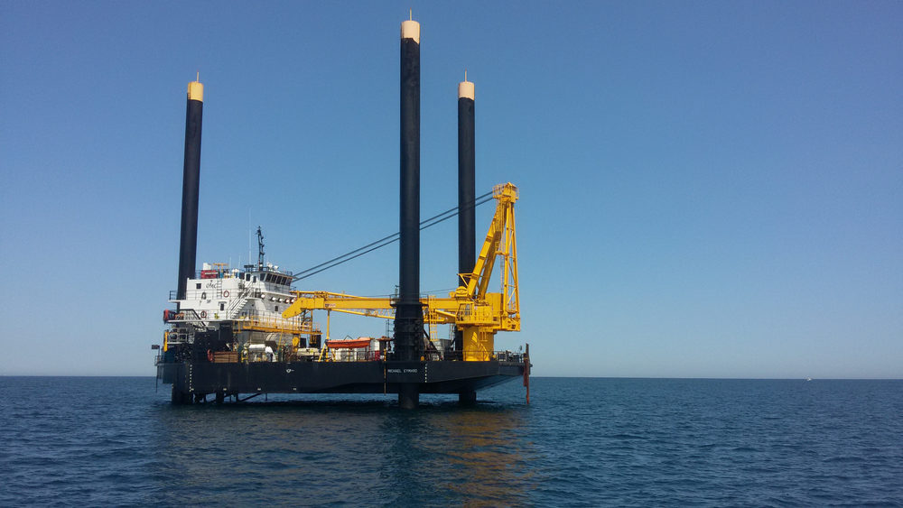 Barge at Sea Stationed East