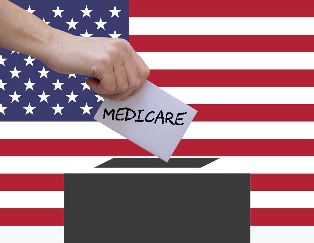 The Unregulated New Frontier of Medicare Set-Asides Female hand voting with Medicare written on the ballot paper