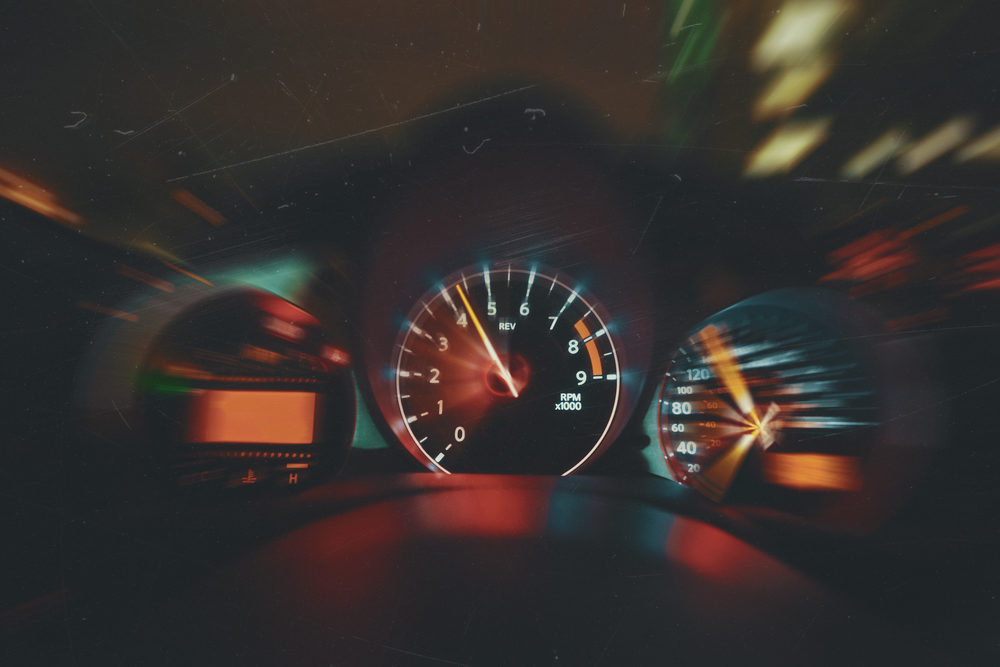 Weekend Hit-And-Run Driver Kills Woman Walking in Bakersfield CA blurred odometer of a car while speeding