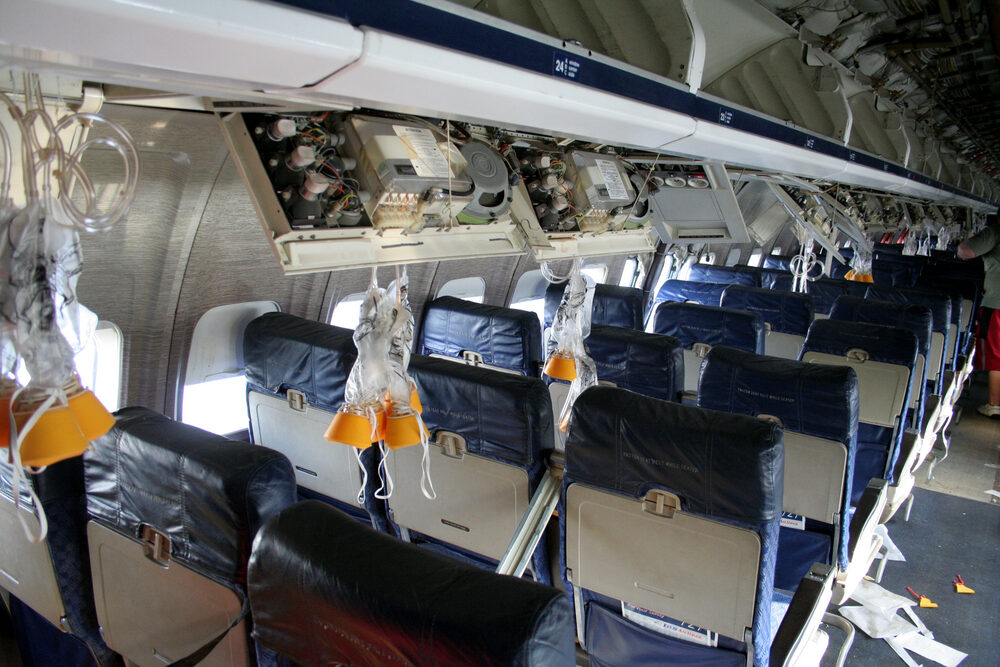 What To Do If You Are Injured on a Commercial Flight? Interior view of a commercial airplane after an accident