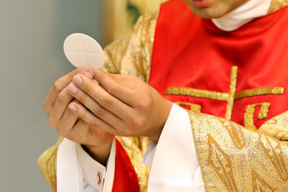 Priest celebrate mass at the church