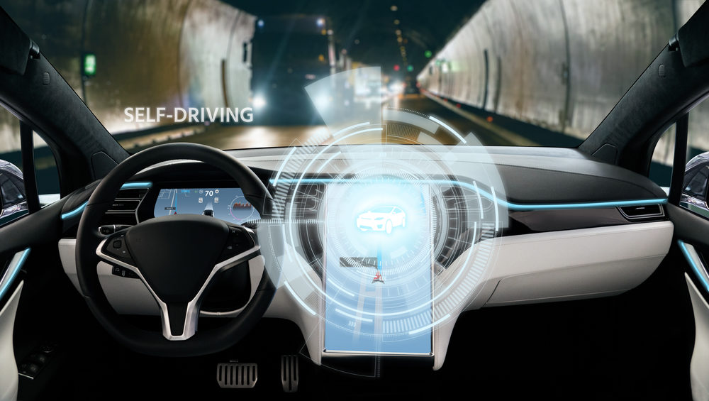 Self-driving vehicle in a tunnel
