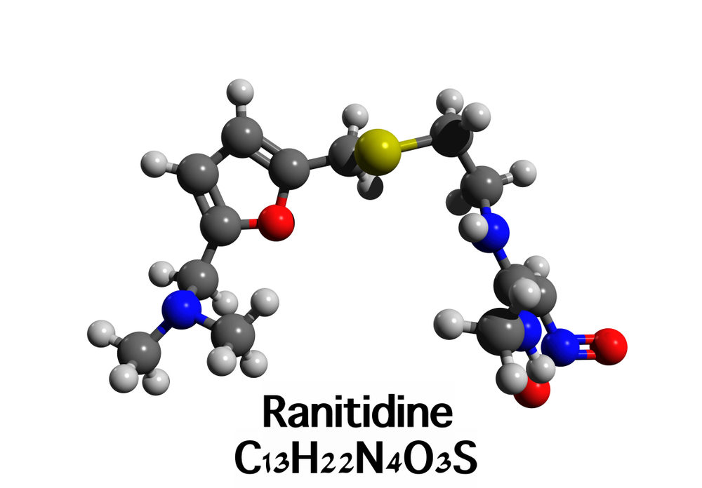 A 3d rendering of a Ranitidine molecule