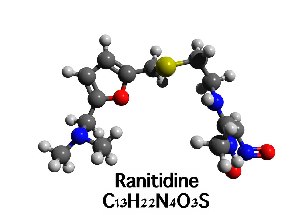 Zantac Link to Cancers Supports Legal Claims A 3d rendering of a Ranitidine molecule