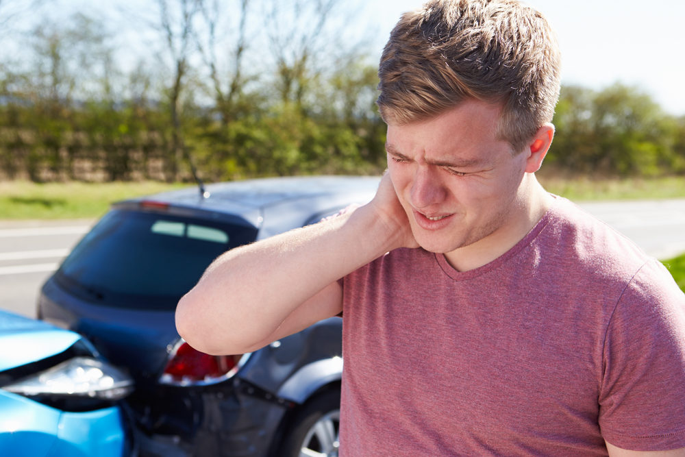 accident victim with neck pain