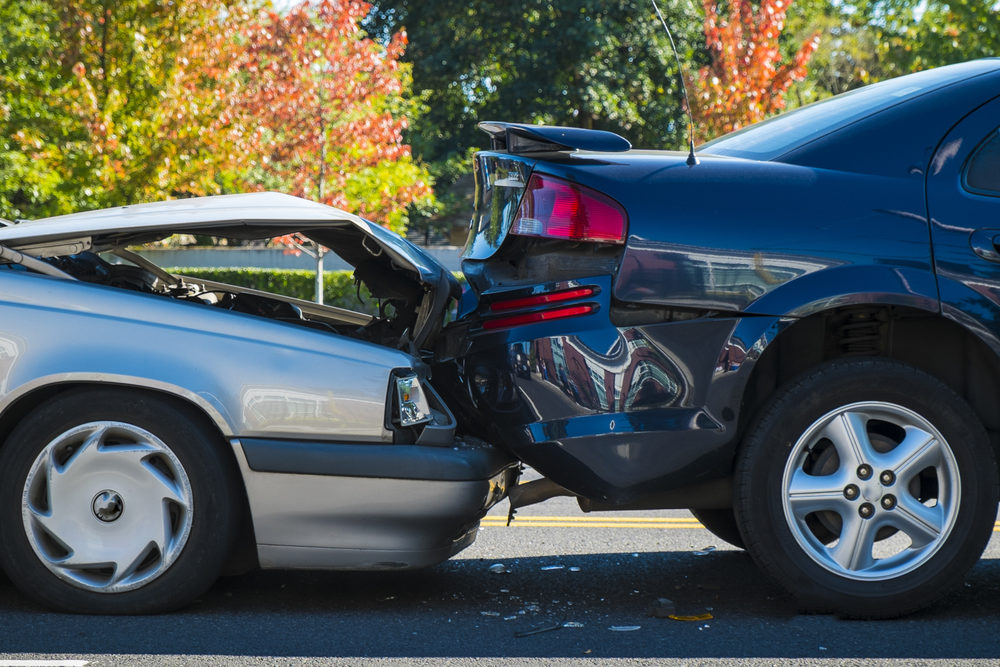 cars involved in a rear end collision