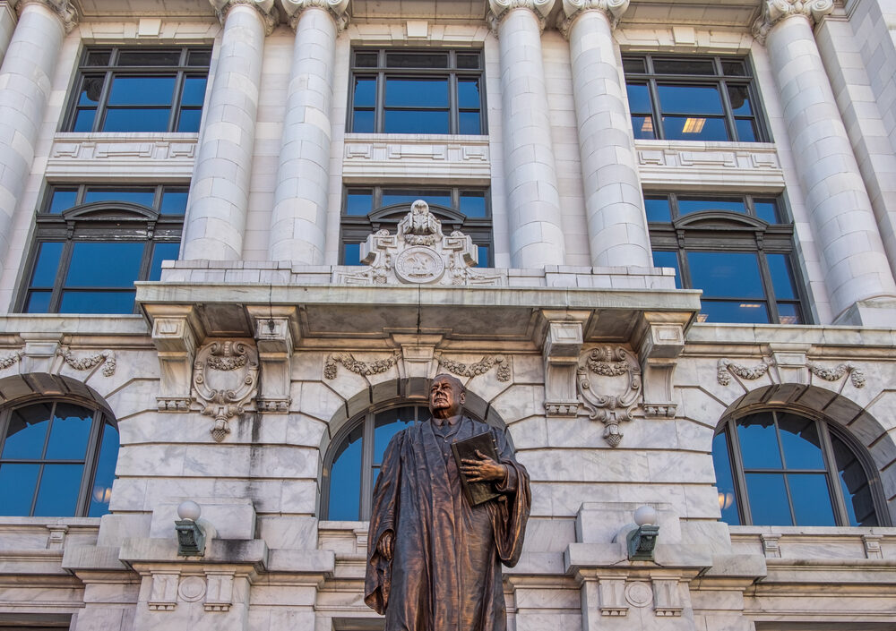 Statue of Edward Douglas White at Louisiana Supreme Court building in New Orleans