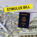 Stimulus Bill: cash, passport, and the capitol building