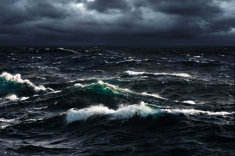 rough seas as storm rolls in