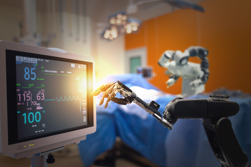 advanced robotic surgery machine at Hospital