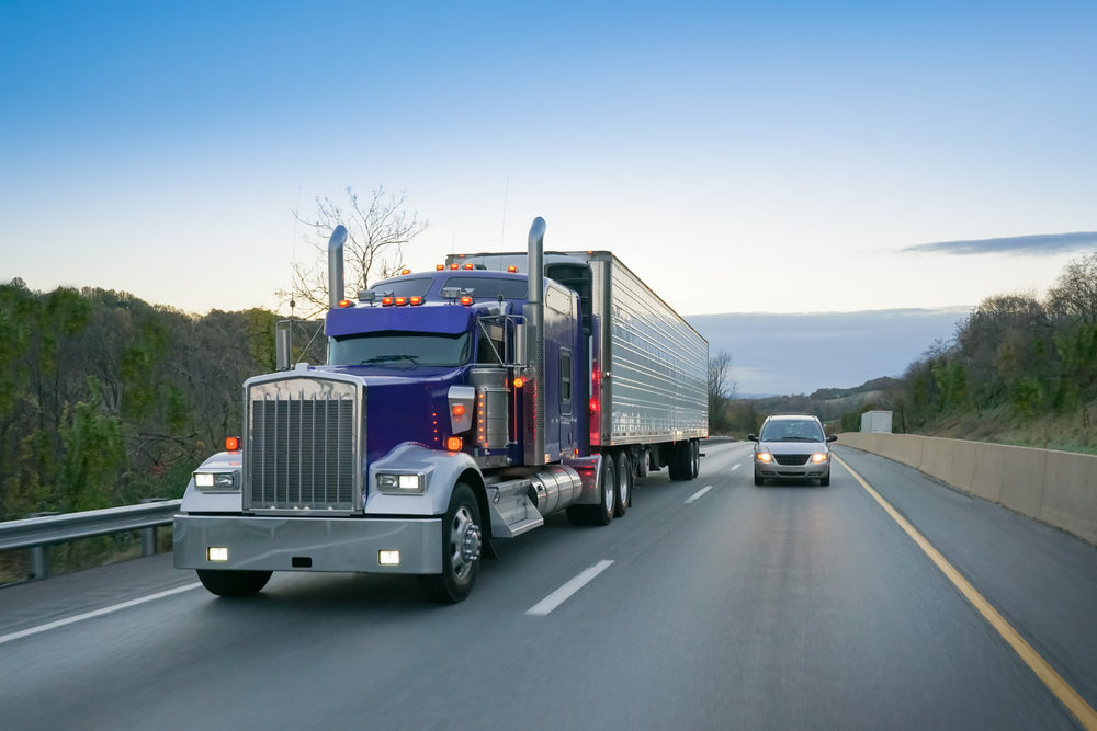 18 wheeler truck on highway