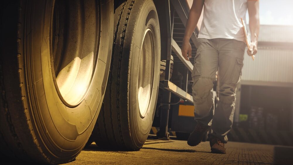 Truck Drivers Checking the Truck's Safety Maintenance Checklist