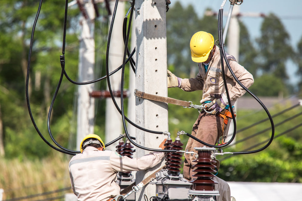 electrician overalls working at height and dangerous