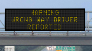 Wrong way driver sign