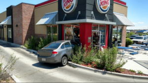 car into building