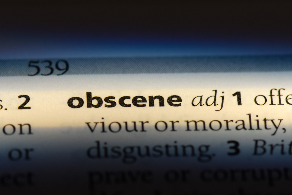 obscene word in a dictionary