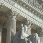Equal Justice Under Law engraving above entrance to US Supreme Court Building.