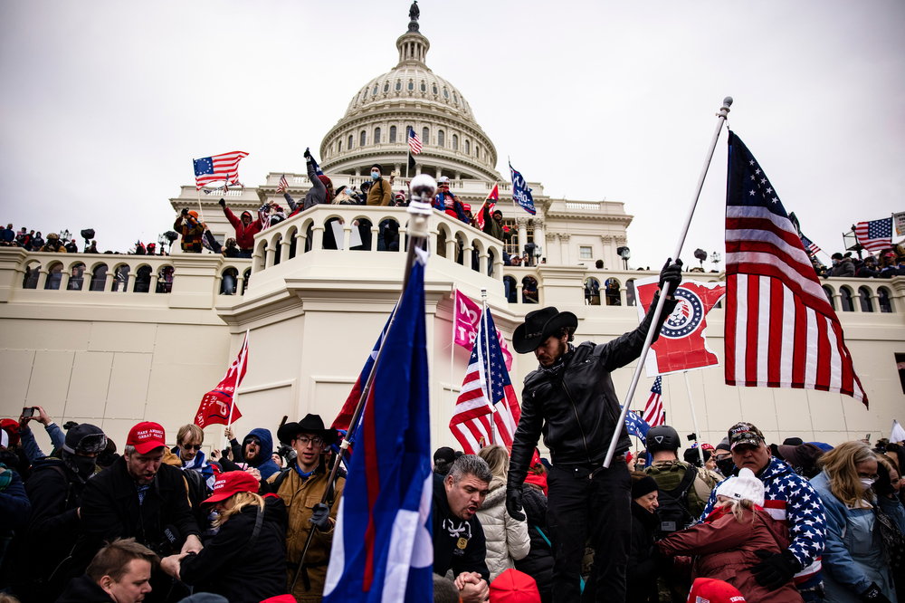 Pro-Trump supporters storm the U.S. Capitol following a rally with President Donald Trump on January 6, 2021 in Washington, DC.