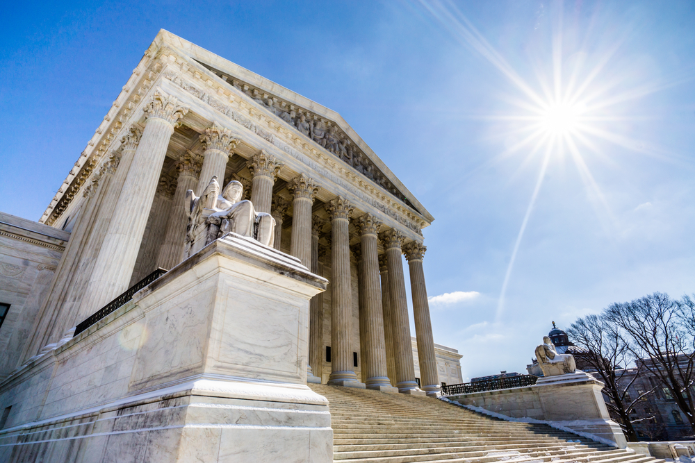 The Supreme Court of the United States is located in Washington DC just a short distance away from the Capitol building.