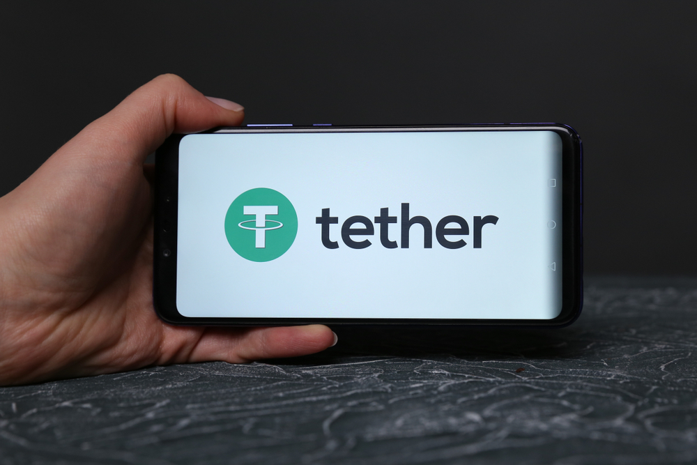 Tether on the phone display.