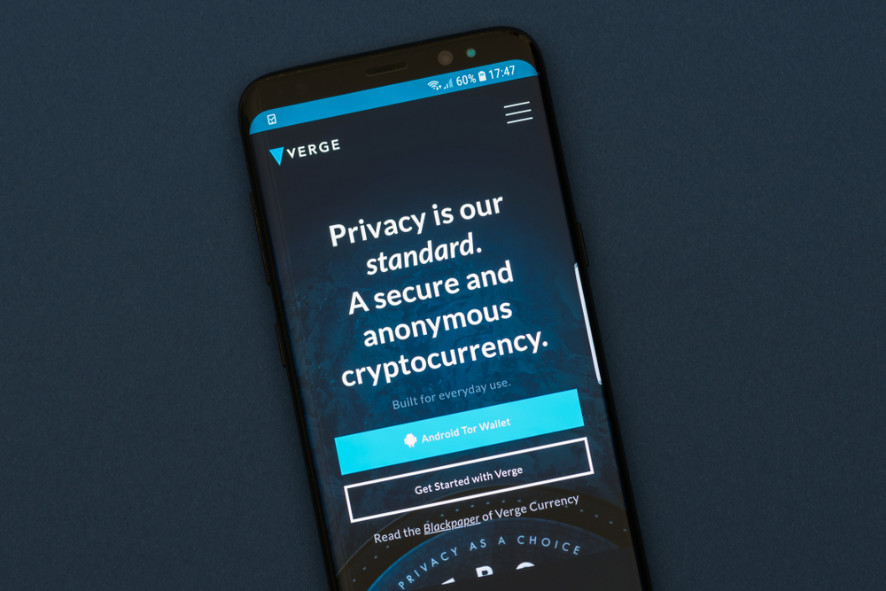 Verge official website displayed on modern smartphone screen