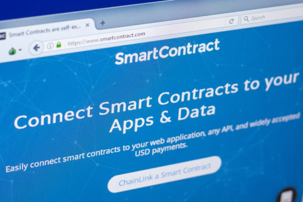 Homepage of Smart Contract crypto currency on the PC