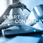Smart contract, blockchain in modern business technology.