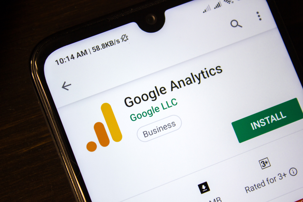 Google Analytics app on the display of smartphone