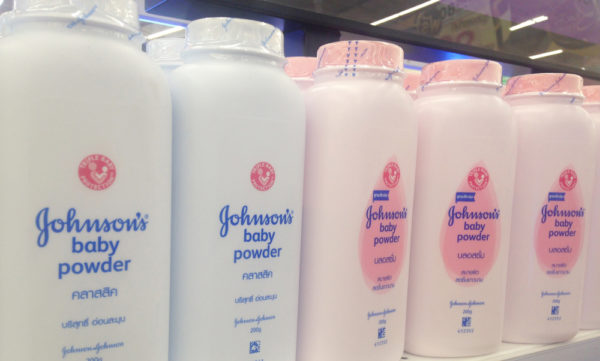 Johnson's baby powder on store shelves