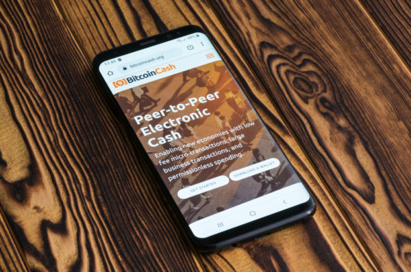 Bitcoin Cash website displayed on the smartphone screen