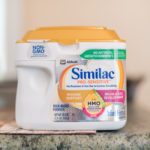 Similac baby formula on kitchen counter