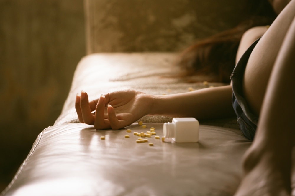 young woman overdosed on pills