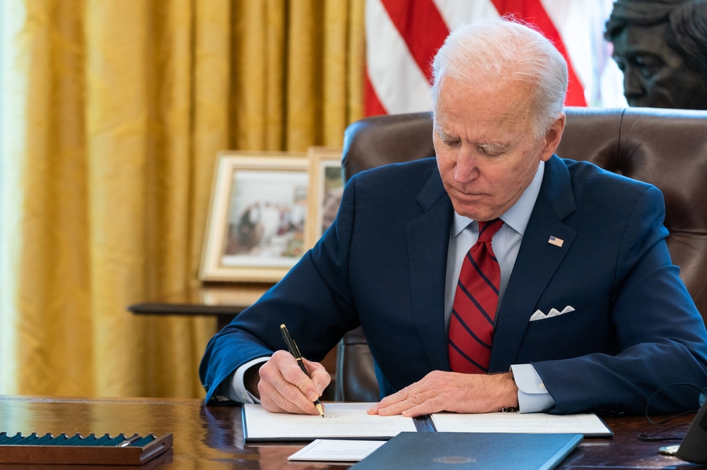 Joe Biden United States President Doing Signature