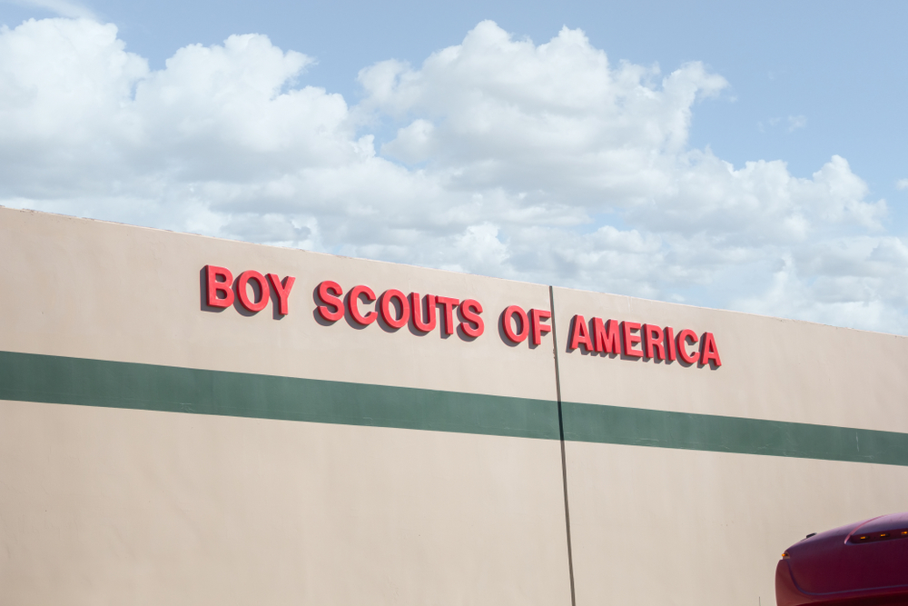 Redlands, California/United States - A building sign for one of the local branches of the Boy Scouts of America