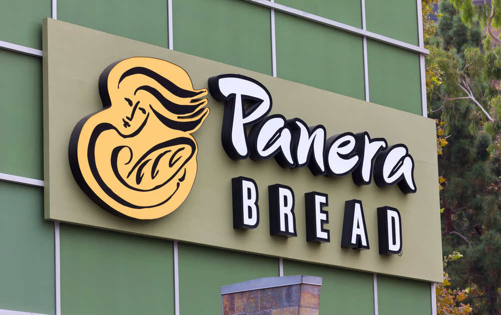 closeup of exterior sign at panera bread
