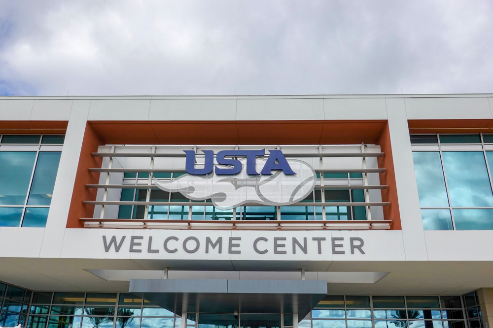 The entrance to the United States Tennis Association building in Orlando, FL.