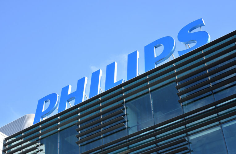 Philips logo on the top of office building