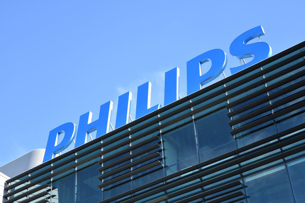 Philips logo on the top of office building