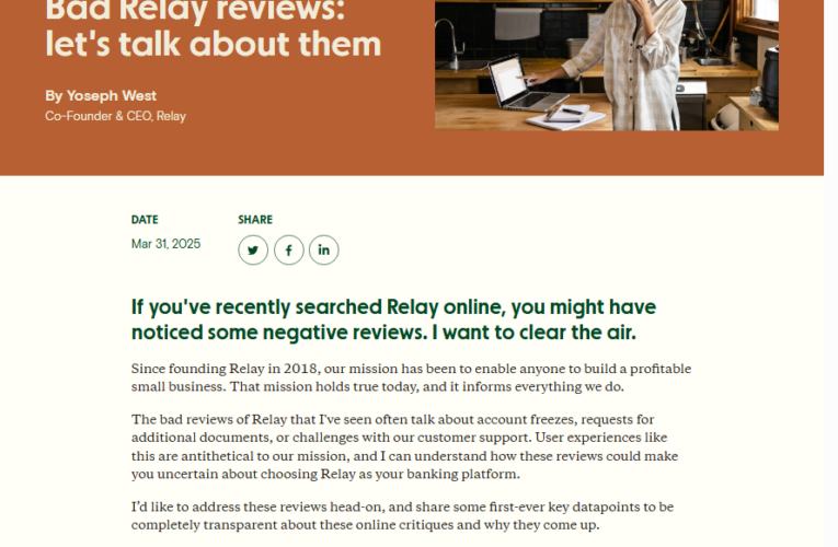 Screenshot of Bad Relay Reviews Original Post
