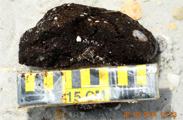 Tar Ball Pollution from BP Deepwater Horizon Oil Spill Found in 2014